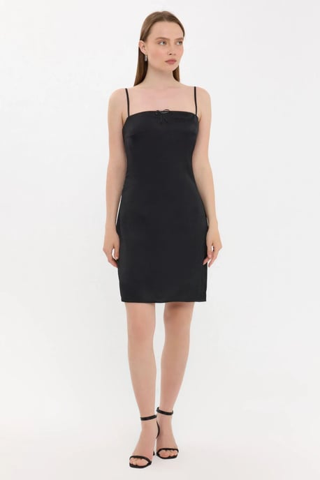 Spaghetti-Träger Mini-Kleid mit Knotenverschluss - Image 1