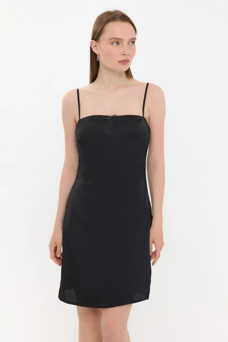 Spaghetti-Träger Mini-Kleid mit Knotenverschluss - Image 3