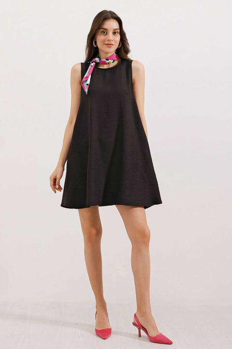 Leinen Mischgewebe A-Linien Mini-Kleid - Image 2