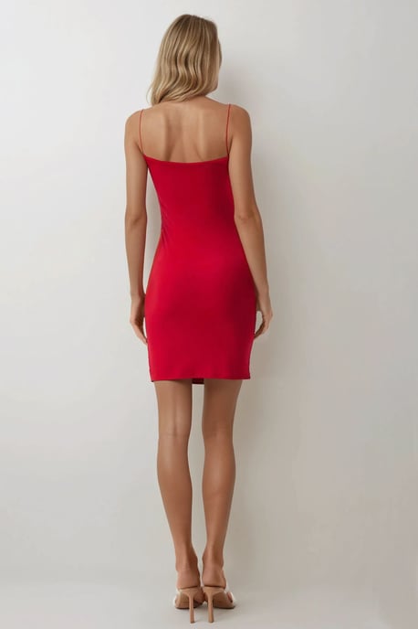 Quadratischer Ausschnitt Bodycon Mini Kleid - Image 5