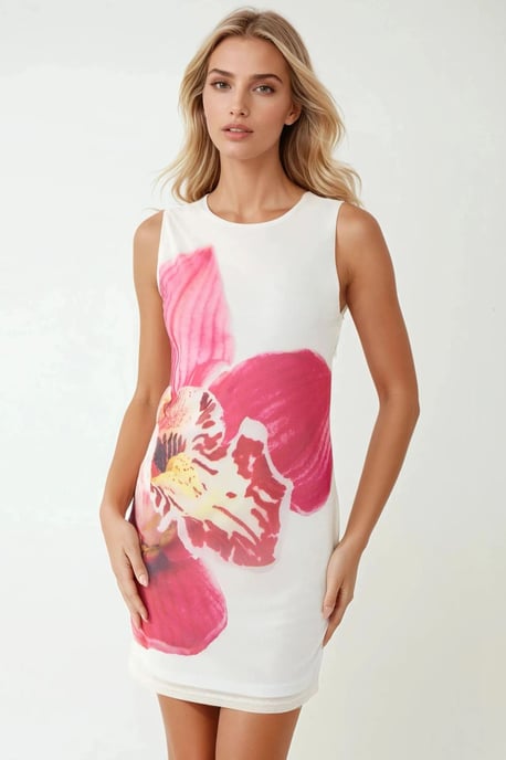 Körperbetontes Mini Kleid mit floralem Muster - Image 2