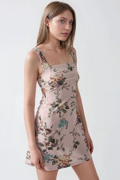 Bedrucktes Bodycon-Minikleid mit quadratischem Kragen - Image 5