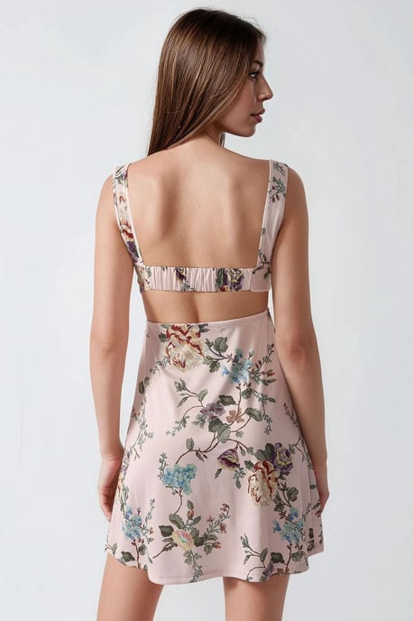 Bedrucktes Bodycon-Minikleid mit quadratischem Kragen - Image 6