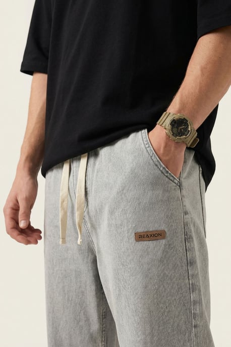 Elastische Denim-Hose mit Gummizug - Image 2