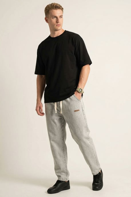 Elastische Denim-Hose mit Gummizug - Image 3