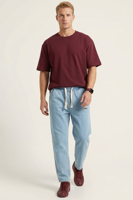 Elastische Denim-Hose mit Gummizug - Image 1