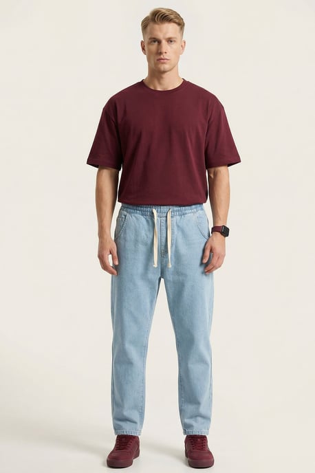 Elastische Denim-Hose mit Gummizug - Image 3