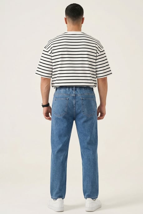 Elastische Denim-Hose mit Gummizug - Image 4