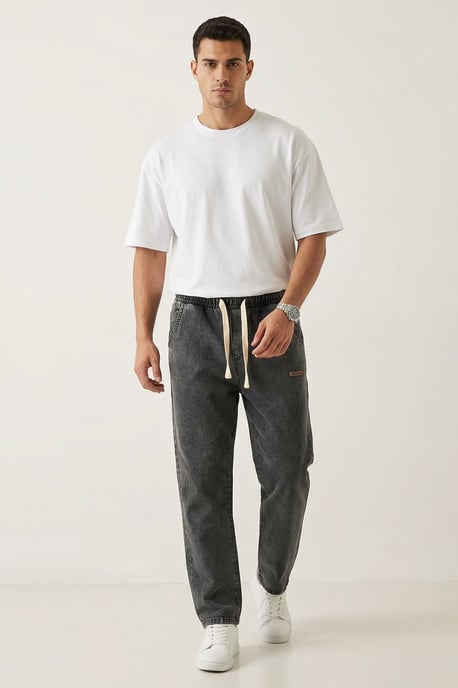 Elastische Denim-Hose mit Gummizug - Image 1
