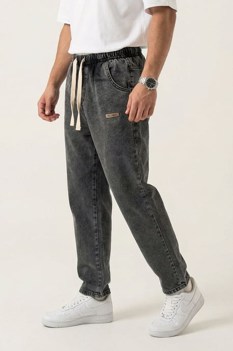 Elastische Denim-Hose mit Gummizug - Image 3