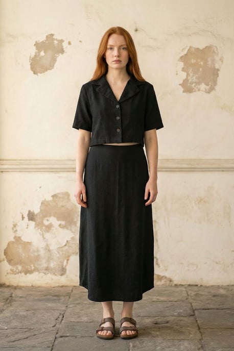 Crop-Shirt & Midi-Rock Co-Ord Set - Image 4