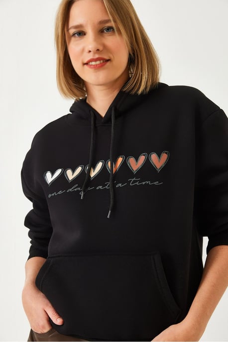 Hoodie mit Kapuze aus Baumwolle und Tasche - Image 1