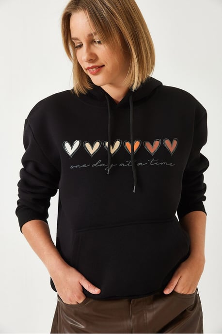 Hoodie mit Kapuze aus Baumwolle und Tasche - Image 2