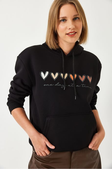 Hoodie mit Kapuze aus Baumwolle und Tasche - Image 4