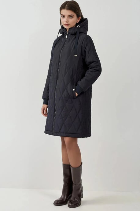 Langer Kapuzenmantel aus strukturiertem Gabardine - Image 2