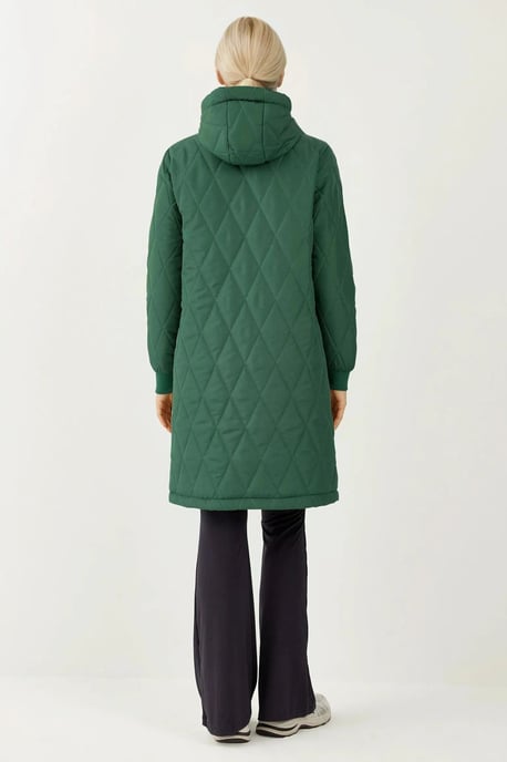 Langer Kapuzen-Mantel aus strukturiertem Gabardine - Image 3