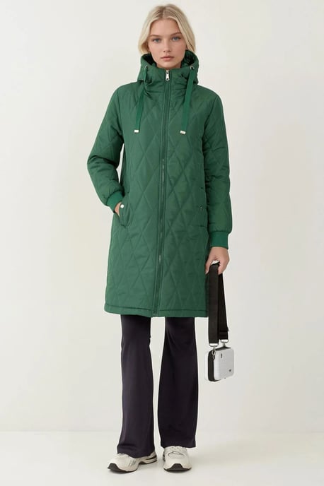 Langer Kapuzen-Mantel aus strukturiertem Gabardine - Image 6