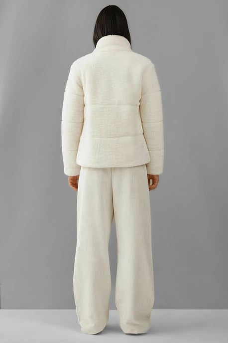 Dicker Plüsch-Faux-Fur-Mantel mit Jackenkragen - Image 3