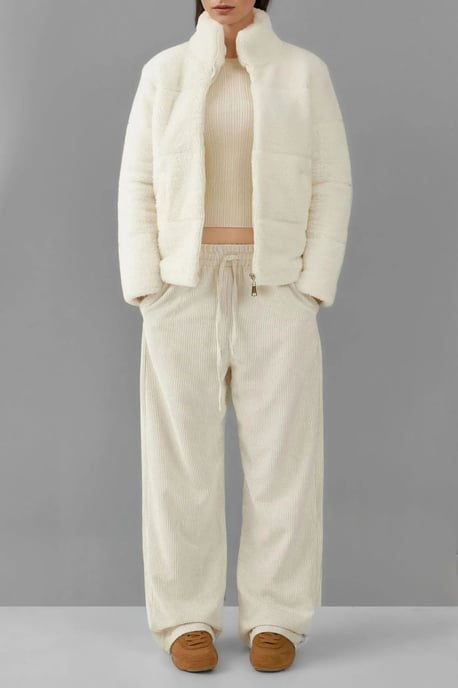 Dicker Plüsch-Faux-Fur-Mantel mit Jackenkragen - Image 6