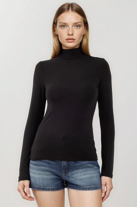 Slim Fit Halbkragenbluse - Image 1