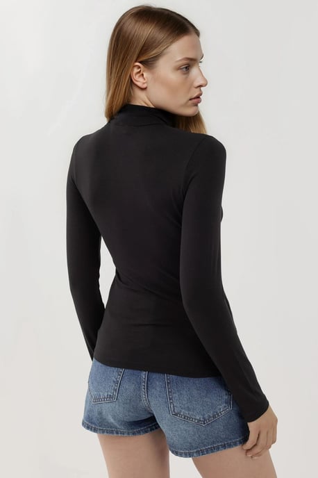Slim Fit Halbkragenbluse - Image 3