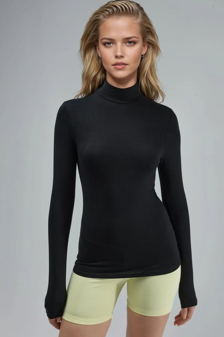 Schmal geschnittene Bluse mit halbem Rollkragen - Image 4