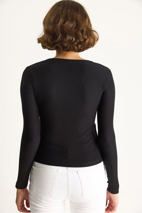 Doppelt knöpfbare Bluse mit Zubehördetail - Image 6