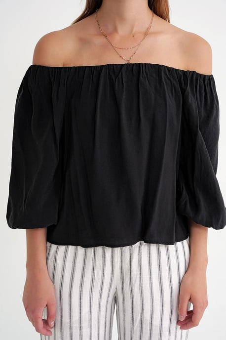 Modal-Blend Bluse mit Madonna-Kragen und Rüschendetail - Image 3