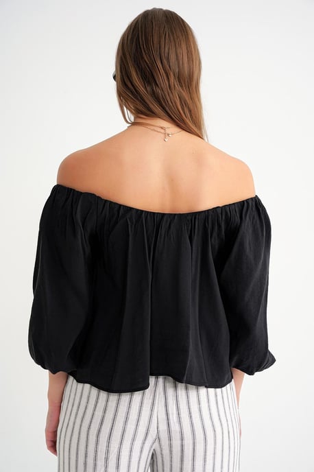 Modal-Blend Bluse mit Madonna-Kragen und Rüschendetail - Image 5