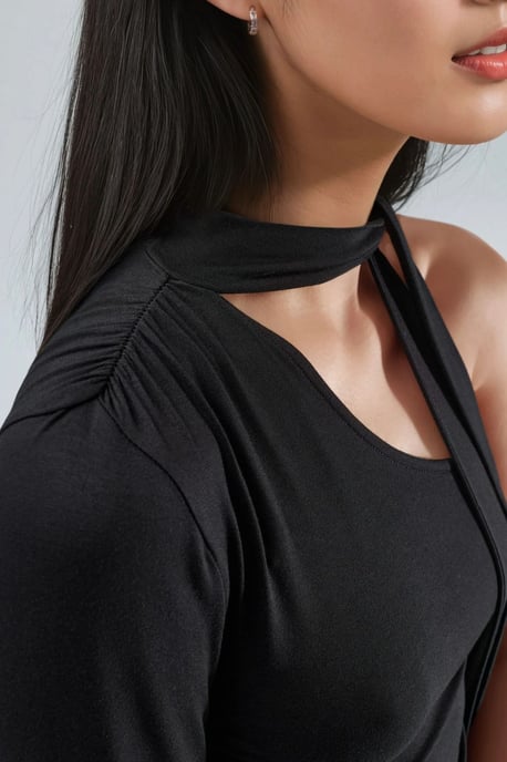 Einärmelige Bluse mit Schal-Detail - Image 6