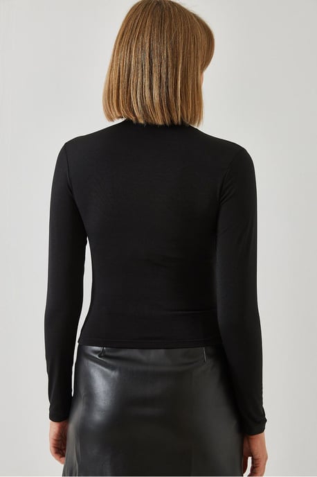 Taillierte Rollkragenbluse mit Rüschendetails - Image 4