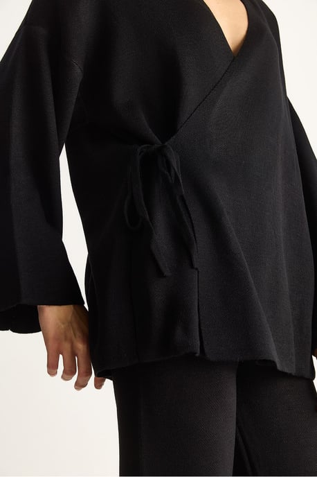 Doppelreihige Krawattenbluse und weite Hosen-Set - Image 6