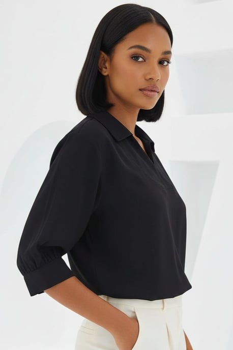 Poloshirt-Kragenshirt, lockere Passform - Image 2