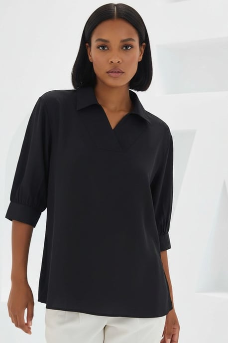 Poloshirt-Kragenshirt, lockere Passform - Image 4