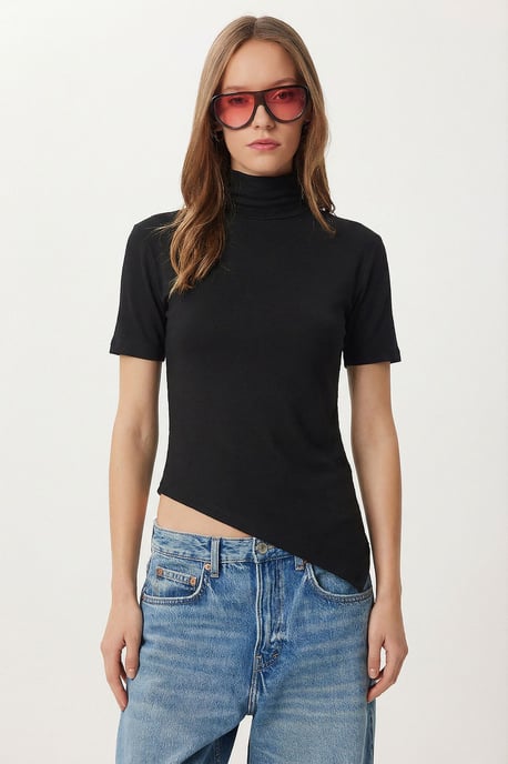 Slim Fit Rollkragenbluse - Image 1