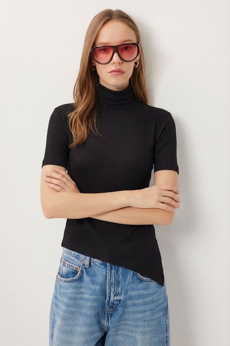 Slim Fit Rollkragenbluse - Image 2