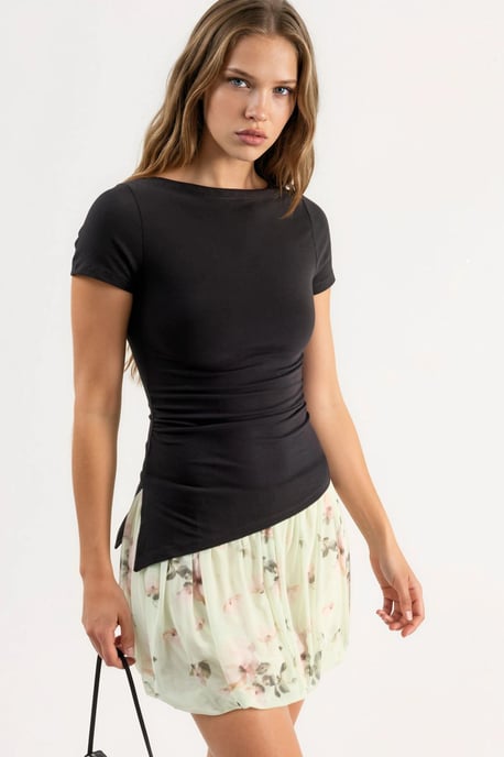 Slim Fit Bluse mit Schlitzdetails und Drapierung - Image 2