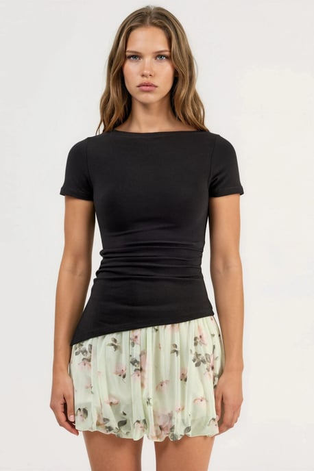 Slim Fit Bluse mit Schlitzdetails und Drapierung - Image 4
