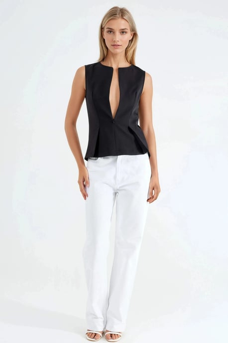 Faltenbluse im Slim-Fit mit Reißverschluss - Image 5