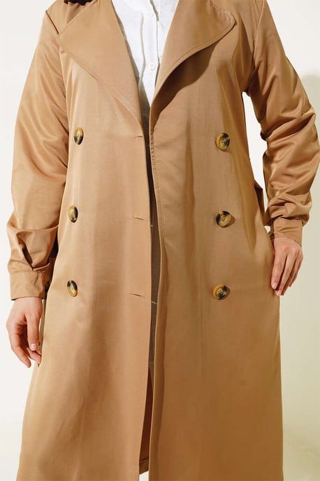 Doppelt gelegter langer Trenchcoat - Image 3