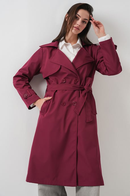Doppelt gelegter langer Trenchcoat - Image 1