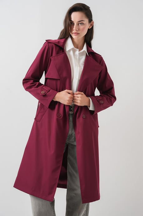 Doppelt gelegter langer Trenchcoat - Image 3