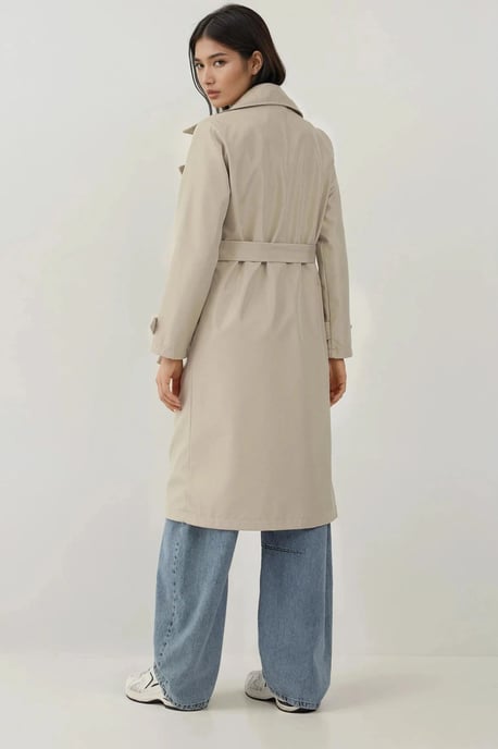 Doppelreihiger Langer Trenchcoat - Image 2