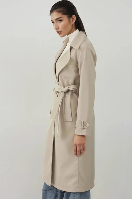 Doppelreihiger Langer Trenchcoat - Image 4