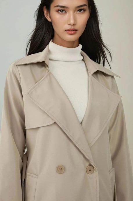 Doppelreihiger Langer Trenchcoat - Image 5