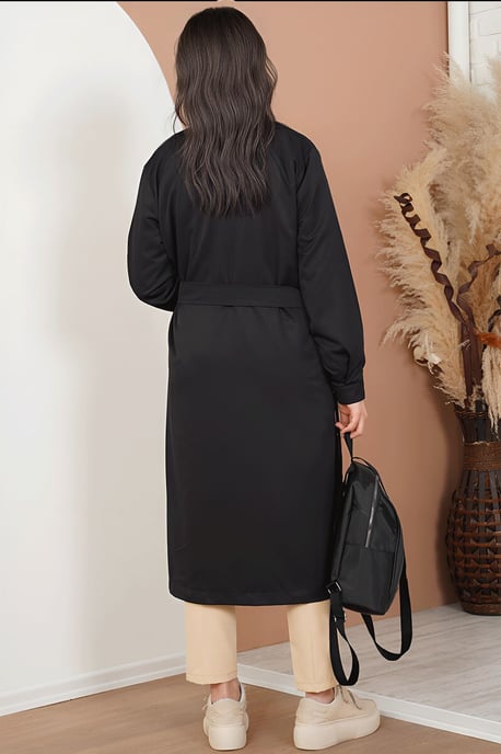 Doppeltbreasted langer Trenchcoat - Image 3