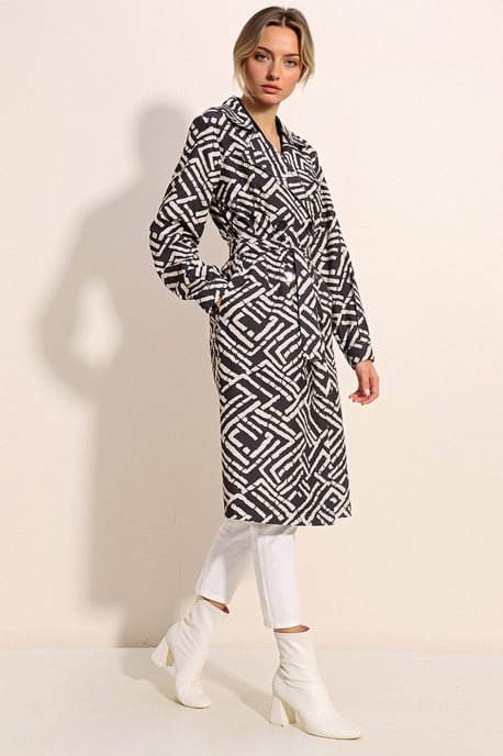 Doppelt wieder verschließbarer langer Trenchcoat - Image 4