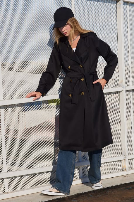 Doppelt gefütterter langer Trenchcoat - Image 2