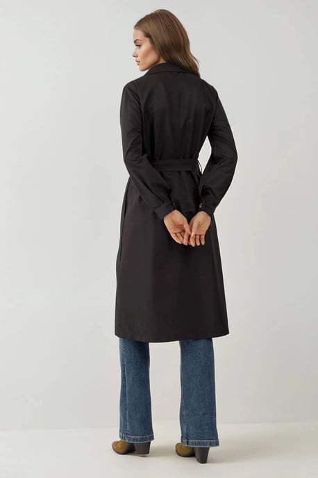 Doppelt gefütterter langer Trenchcoat - Image 5