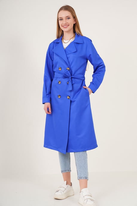 Doppelreihiger langer Trenchcoat - Image 2